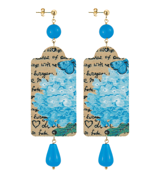 Earrings Flower Big Light Blue - Lebole Maison