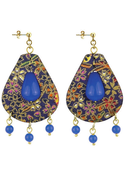 Orecchini Tan Mono Goccia Piccolo Blu - Lebole Maison