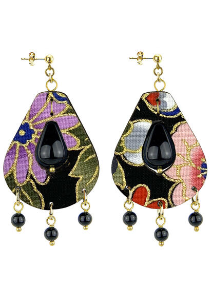 Orecchini Tan Mono Goccia Piccolo Nero - Lebole Maison