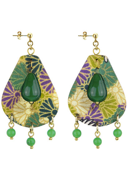 Orecchini Tan Mono Goccia Piccolo Verde - Lebole Maison