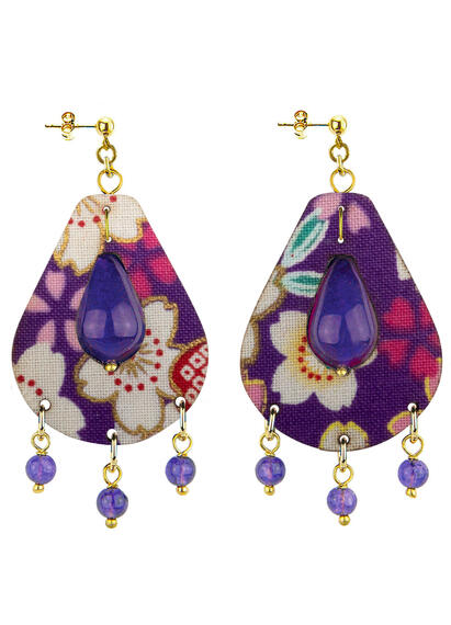 Orecchini Tan Mono Goccia Piccolo Viola - Lebole Maison